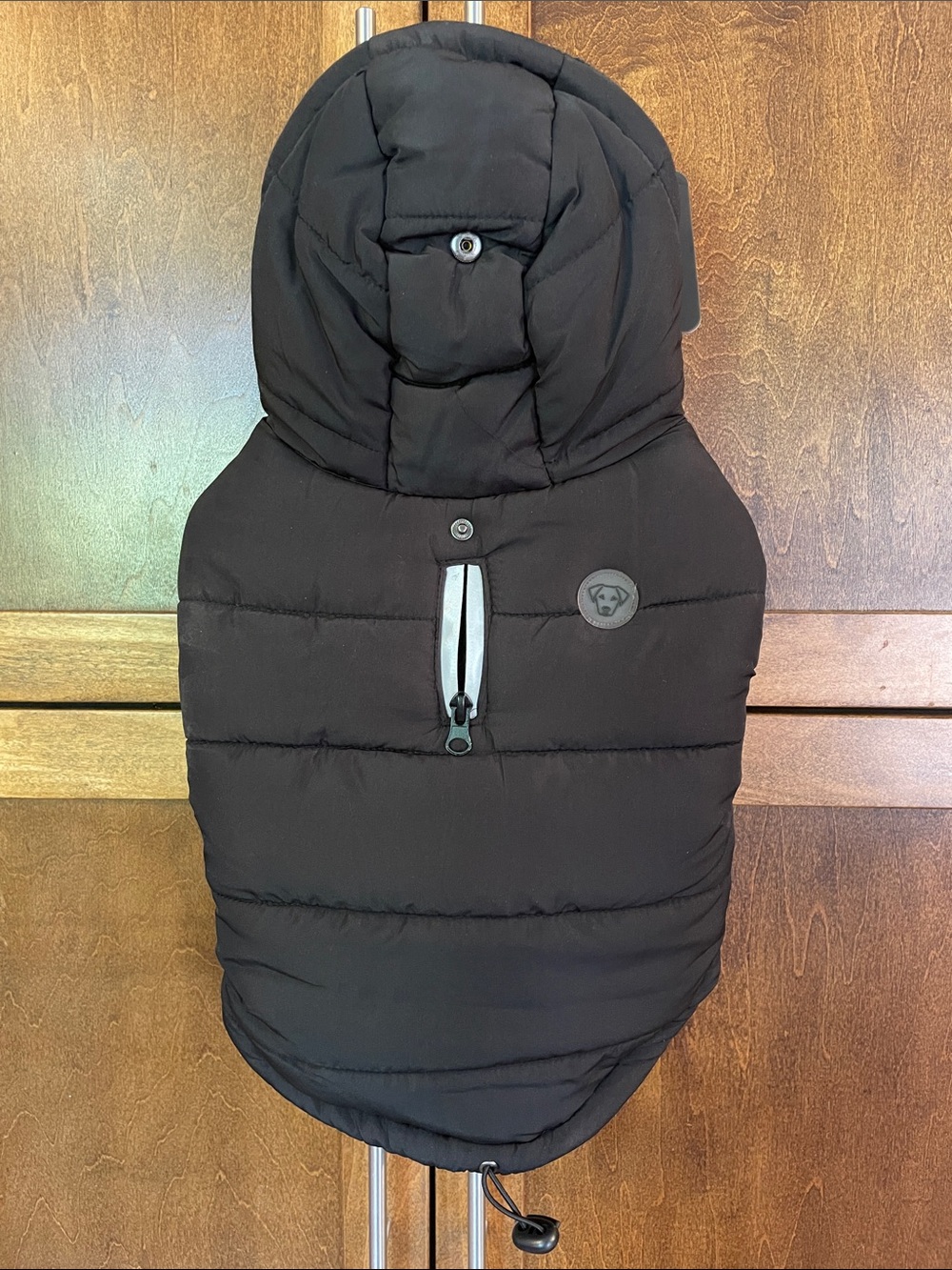 One Paw Dogs Black Puffer Hooded Jacket